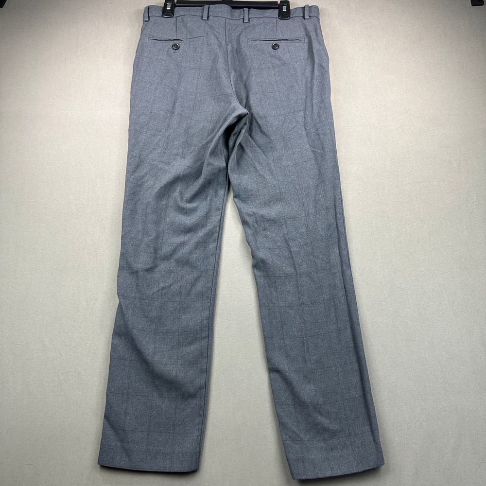 Perry Ellis Dress Pants Mens 32x30 Gray Slim Fit Plaid Portfolio Office Work - Picture 7 of 10